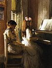 Joseph Decamp Canvas Paintings - The Music Lesson